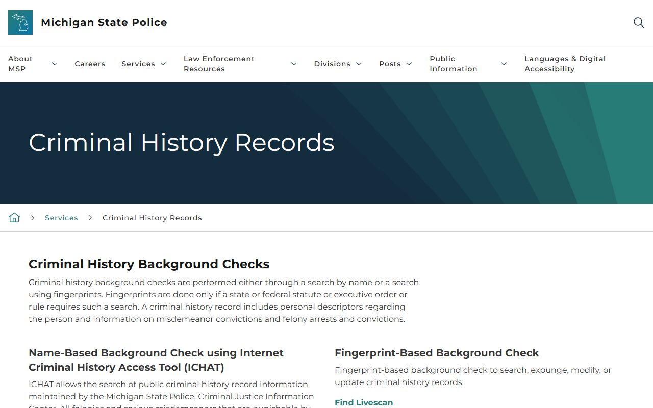 Mecosta County arrest and charge records in the Michigan State Police criminal history system