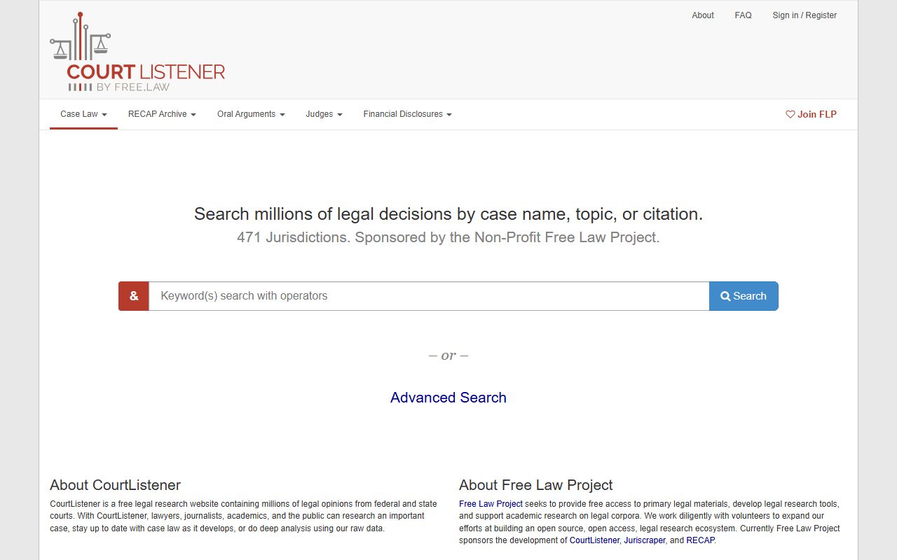 CourtListener free federal docket search for Mecosta County court records