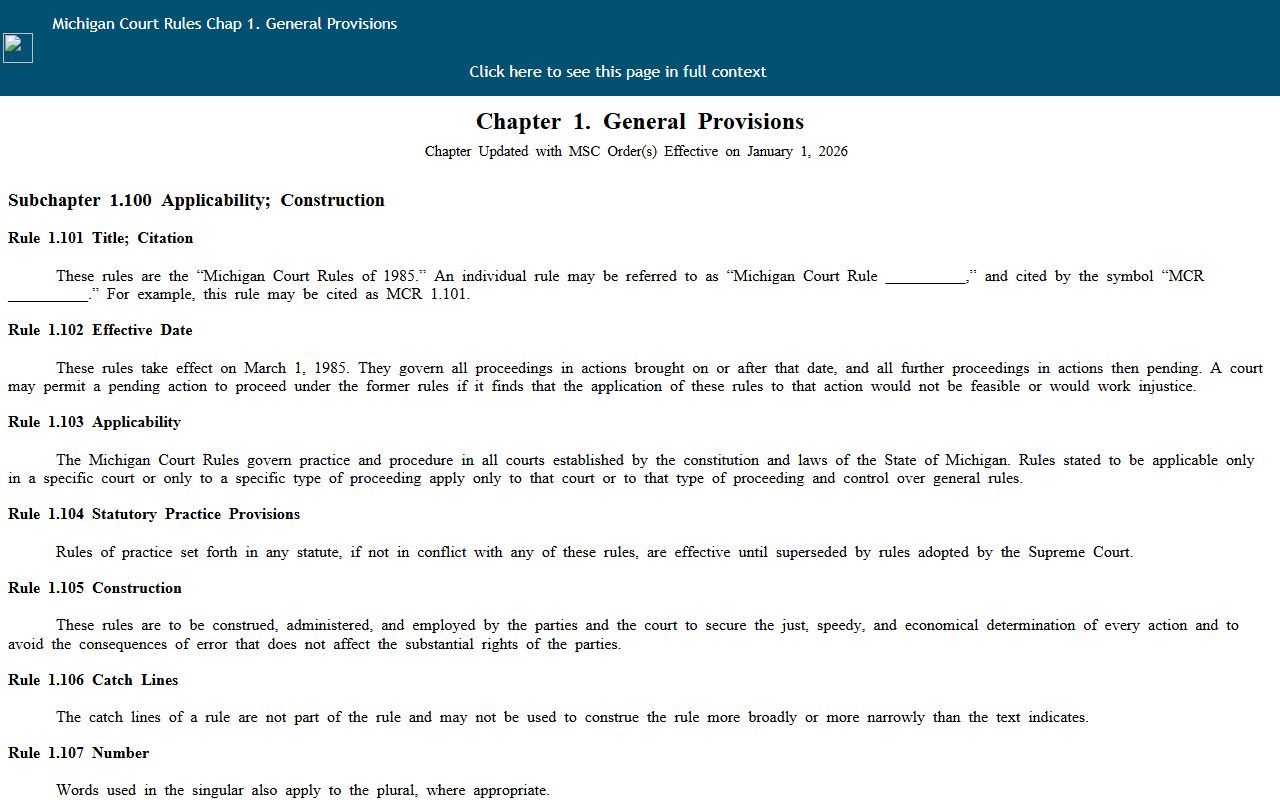 Mecosta County court dockets governed by Michigan Court Rule for court records